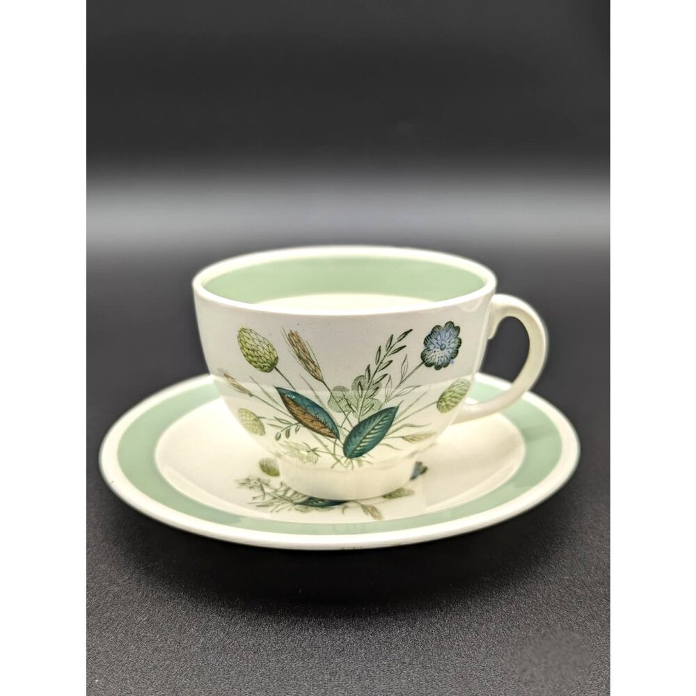 1950's Porcelain Woods & Sons Clovelly Tea Cup and Saucer 10pc Set